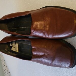Brown Leather Slip-On Shoes